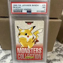 Bandai 1996 Pokemon Carddass Vending Pikachu #25 Japanese PSA 7 Trading Card - Image 1