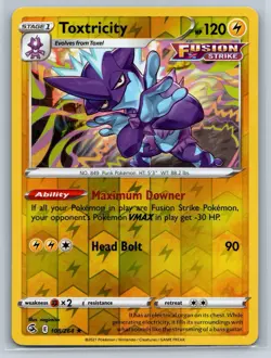 Toxtricity - Reverse Holo - Fusion Strike 108/264 Rare Pokemon TCG Card - Image 1