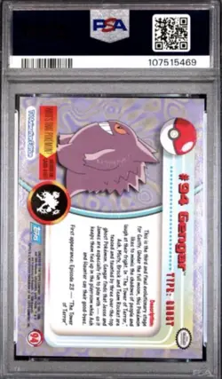 PSA 7 Pokemon Card #94 Gengar 2000 Topps TV Animation Series 2-Foil - Image 2