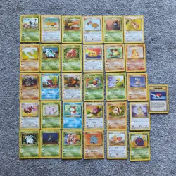 Original 1999 Pokemon Jungle 31 different base Pokemon and trainer cards - Image 1