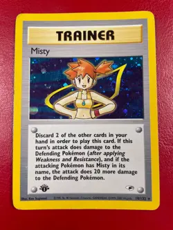 Misty 018/132 Gym Heroes Holo First Edition Pokemon Card - Image 1