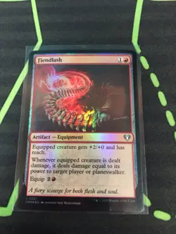 MTG Magic The Gathering Fiendlash Foil CMM Red Artifact Equipment Commander - Image 1
