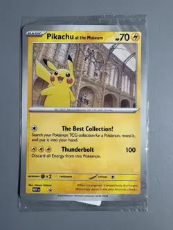Pokemon TCG, Pikachu At The Museum Oversized Promo Card, Brand New Sealed Jumbo - Image 1