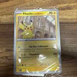 Pokemon TCG, Pikachu At The Museum Oversized Promo Card, Brand New Sealed Jumbo - Image 1