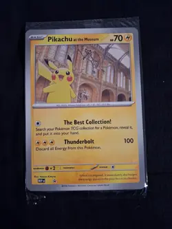 Pokemon TCG, Pikachu At The Museum Oversized Promo Card, Brand New Sealed Jumbo - Image 1