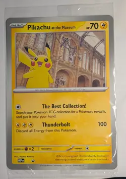 Pokemon TCG, Pikachu At The Museum Oversized Promo Card, Brand New Sealed Jumbo - Image 1
