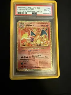 Pokemon Charizard PCP 25th Anniversary Ed. Japanese Holo Promo PSA 10 #001 - Image 1