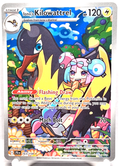 Pokemon Iono's Kilowattrel 163/162 Secret Rare Mint Pack Fresh Journey Together - Image 1