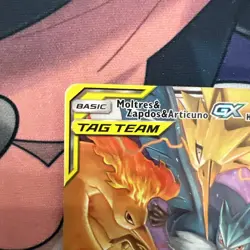 Pokemon Hidden Fates Holo Rare Moltres Zapdos Articuno GX Tag Team 44/68 - Image 3