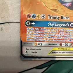 Pokemon Hidden Fates Holo Rare Moltres Zapdos Articuno GX Tag Team 44/68 - Image 4