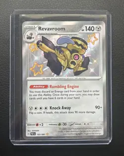 Pokemon TCG Revavroom 193/091 SV: Paldean Fates Shiny Rare Holo Stage 1 Ability - Image 1