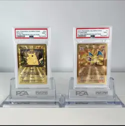 Sequential PSA 9 Charizard & Pikachu 2021 Celebrations UPC Gold Metal Pokemon - Image 1
