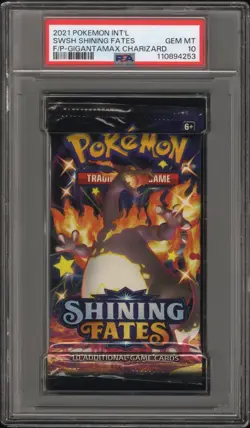 2021 Pokemon INT'L Shining Fates Foil Booster Pack Charizard Art PSA 10 Gem Mint - Image 1