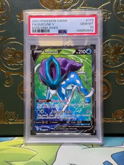 Pokemon Suicune V Evolving Skies Full Art 173/203 PSA 10 Gem Mint - Image 1