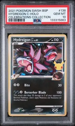 Hydreigon C Holo SWSH138 Pokemon TCG Celebrations Collection PSA 10 GEM MT - Image 1