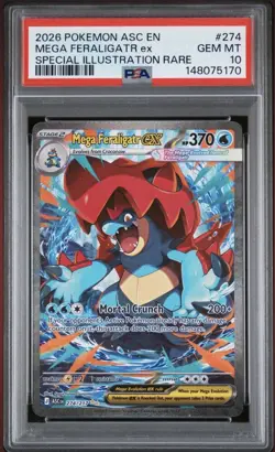 2026 POKEMON ASC EN-ASCENDED HEROES #274 MEGA FERALIGATR EX PSA 10 - Image 1