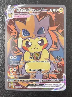 M Charizard-Y Pikachu VCOS 042/055 Pokemon TCG Fan Art Cosplay Textured N/M - Image 1