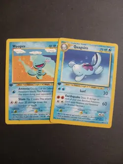 Pokemon TCG Wooper82/111 + Quagsire 45/111 Neo Genesis Set 1st Edition NM WOTC - Image 1