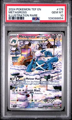 2024 POKEMON TEF EN-TEMPORAL FORCES ILLUSTRATION RARE #178 METAGROSS PSA 10 - Image 1