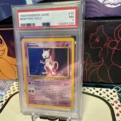 1999 POKEMON BASE SET UNLIMITED #10 MEWTWO-HOLO PSA 7 - Image 2