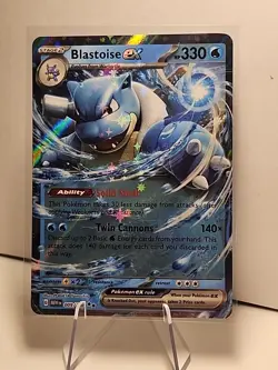 Blastoise ex 009/165 Sv: Scarlet & Violet 151 Holo Pokemon TCG NM - Image 1