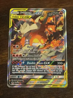 Pokemon Reshiram & Charizard GX SM201 TAG TEAM Promo Full Art Holo - Image 1