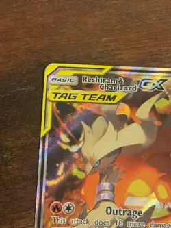 Pokemon Reshiram & Charizard GX SM201 TAG TEAM Promo Full Art Holo - Image 2