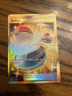 Pokemon Switch 160/149 Sun & Moon Base Set Gold Secret Rare Full Art - LP - Image 1