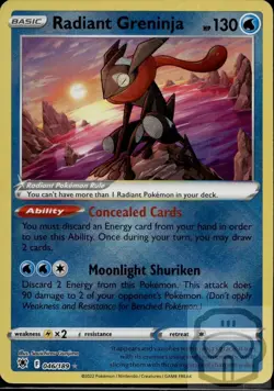Radiant Greninja 046/189 Radiant Rare Astral Radiance Pokemon Holo NM/M - Image 3