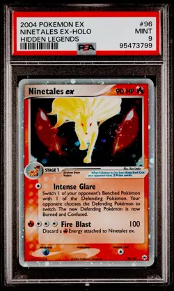 PSA 9 Ninetales EX Holo #96 EX Hidden Legends Pokemon 2004 Swirl 🌀 - Image 1