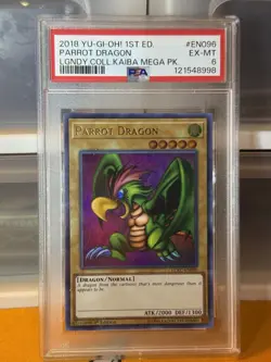 Yu-Gi-Oh! TCG Parrot Dragon LCKC-EN096 Ultra Rare 1st Ed 2018 PSA 6 Kaiba POP 2 - Image 1
