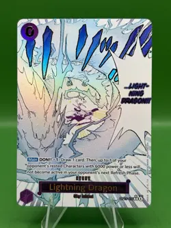 Lightning Dragon R OP15-077 Parallel Manga Kami's Island One Piece Card ENGLISH - Image 1