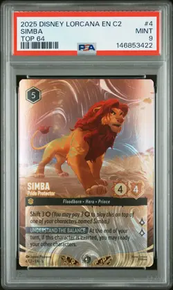 2025 DISNEY LORCANA EN C2-LORCANA CHALLENGE PROMO SIMBA - PRIDE PROTECTOR PSA 9 - Image 1
