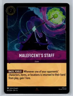2024 Disney Lorcana - Azurite Sea Cold Foil Maleficent's Staff Rare #65 - Image 1