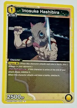 Union Arena - Kimetsu no Yaiba Inosuke Hashibira UE05BT/KMY-1-015 U Demon Slayer - Image 2