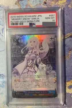 PSA 10 Signed Weiss Schwarz RE ZERO Memory Snow RZ/S68-057SP SP Emilia - Image 1