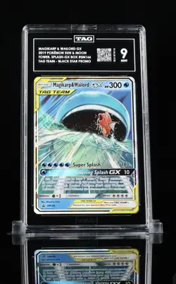 Magikarp & Wailord GX SM166 Sun & Moon Black Star Promo Card Tag 9 POP 1! - Image 1