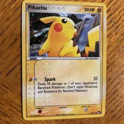 Pokemon Pikachu - 13/17 - Pokemon Pop Series 4 Holo TCG HP/DMG Card SWIRL - Image 1