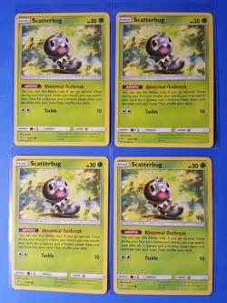 4x Scatterbug 5/131 Pokemon card SM Forbidden Light common NM - Image 1