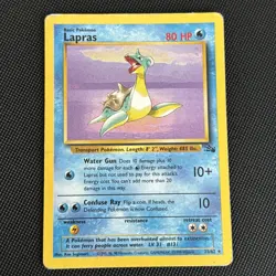 1999 Lapras Pokemon Fossil Non-Holo #25/62 Card *MP* - Image 1