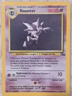 Pokemon TCG Haunter Fossil 6/62 Holo Rare Vintage Card 1999 - Image 1