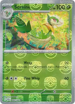Pokemon TCG Servine 002/086 Black Bolt Masterball Reverse Holo Card - Image 1