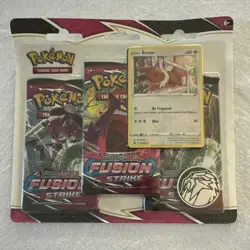 Sealed - Pokemon Fusion Strike Booster Pack Set with Eevee Promo Card & Coin - Image 1