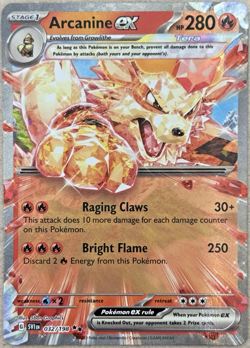 Arcanine ex Scarlet and Violet Base 032/198 Double Rare 2023 Pokemon TCG NM - Image 1