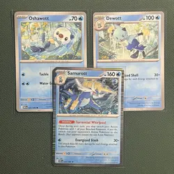 Oshawott Dewott Samurott Evolution Lot WHT Pokemon TCG - Image 1