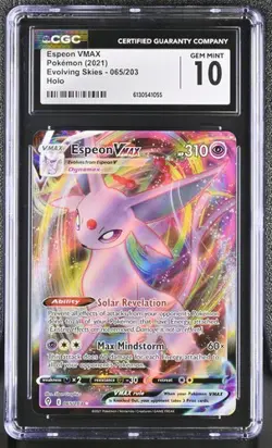 CGC 10 Pokemon English Espeon VMAX 065/203 2021 Evolving Skies - Image 1