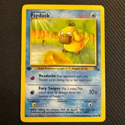 Pokemon Psyduck Fossil 1st Edition Basic 50 HP English 53/62 Trading Card - Image 1