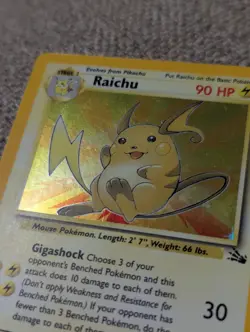 Pokemon Card Raichu 14/62 Fossil Holo 1999 MP Condition - Image 3