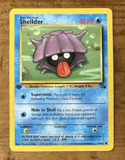 Pokemon TCG Shellder #54/62 Non Holo 1st Edition Vintage 1999 - Image 1