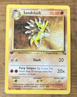 Pokemon TCG Sandslash #41/62 Non Holo 1st Edition Vintage 1999 - Image 1